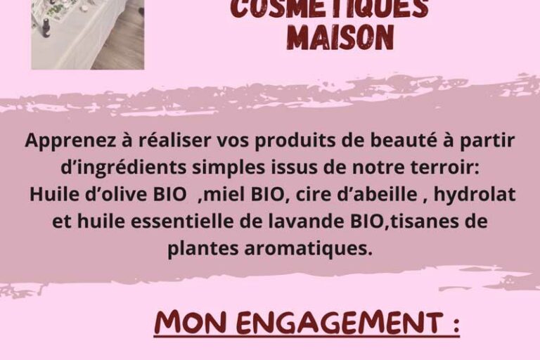 Atelier de création de cosmétiques maison dans le Luberon